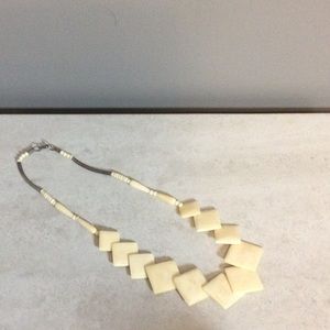 Square Ivory graduated bead necklace